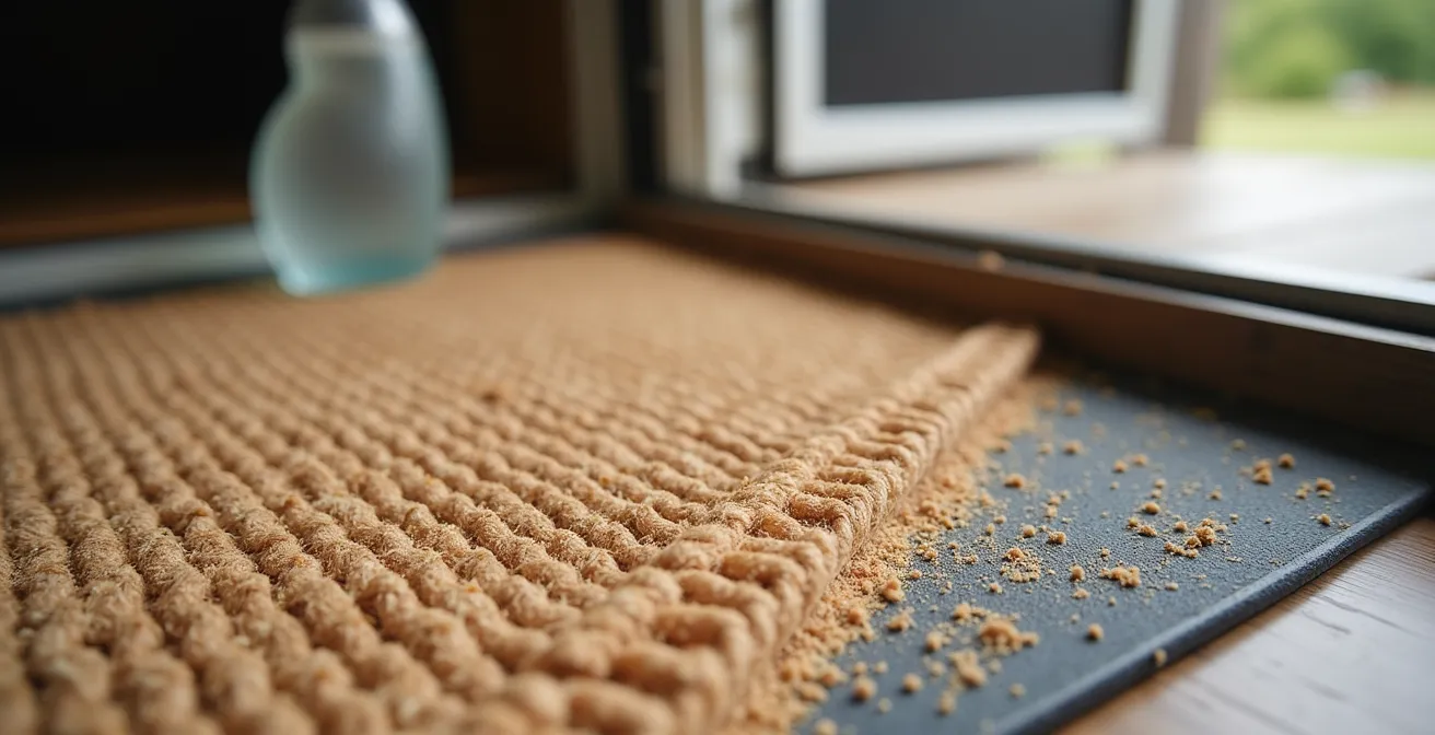 Mehrstufiges Sandfangsystem am Wohnmobileingang