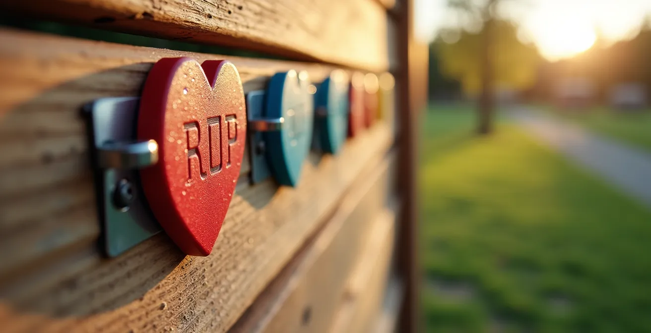 Detailaufnahme einer Reservierungstafel mit Klammersystem auf einem deutschen Campingplatz